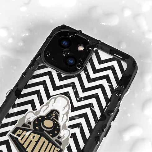 Purdue University Purdue Chevron iPhone 15 Plus Waterproof Case